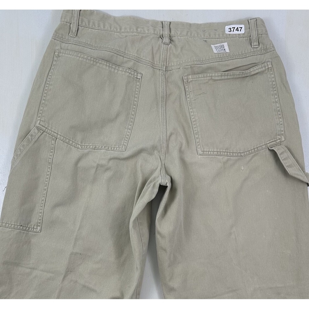 Y2K Oxford & Fulham Baggy Carpenter Pants Mens 32x30 Beigw Khaki Wide Leg Tag 34